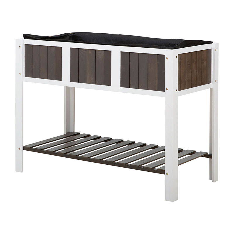 47' x 23' x 35' เตียงชาวไร่สวนไม้ยกพร้อมพื้นที่กว้างขวางสำหรับปลูก ชั้นวางของ & ใช้งานได้หลากหลาย