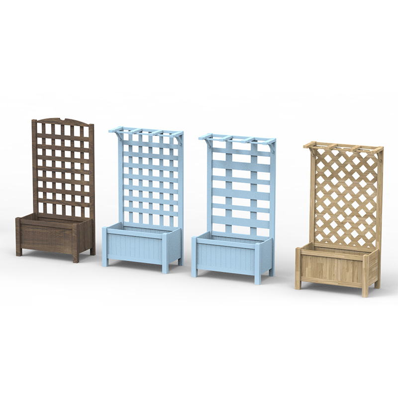 23.5' x 11.5' x 49.25' เตียงสวนแบบยกพร้อมแผ่นหลัง Trellis และการออกแบบและวัสดุไม้ที่แข็งแรง