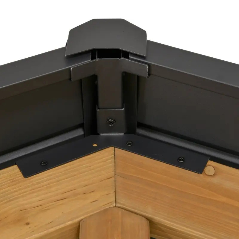 11x13 Hardtop Gazebo พร้อมโครงไม้, หลังคาโลหะ Gazebo Canopy พร้อมตะขอแขวนเพดานสำหรับสวน, ลานบ้าน, สนามหลังบ้าน