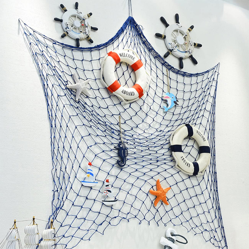 Nautical ไม้เรือเรือพวงมาลัย/Handcrafted ไม้เรือล้อ Pirate Decor แขวนผนังและประตูแขวนเครื่องประดับ (ปลาสีขาว)