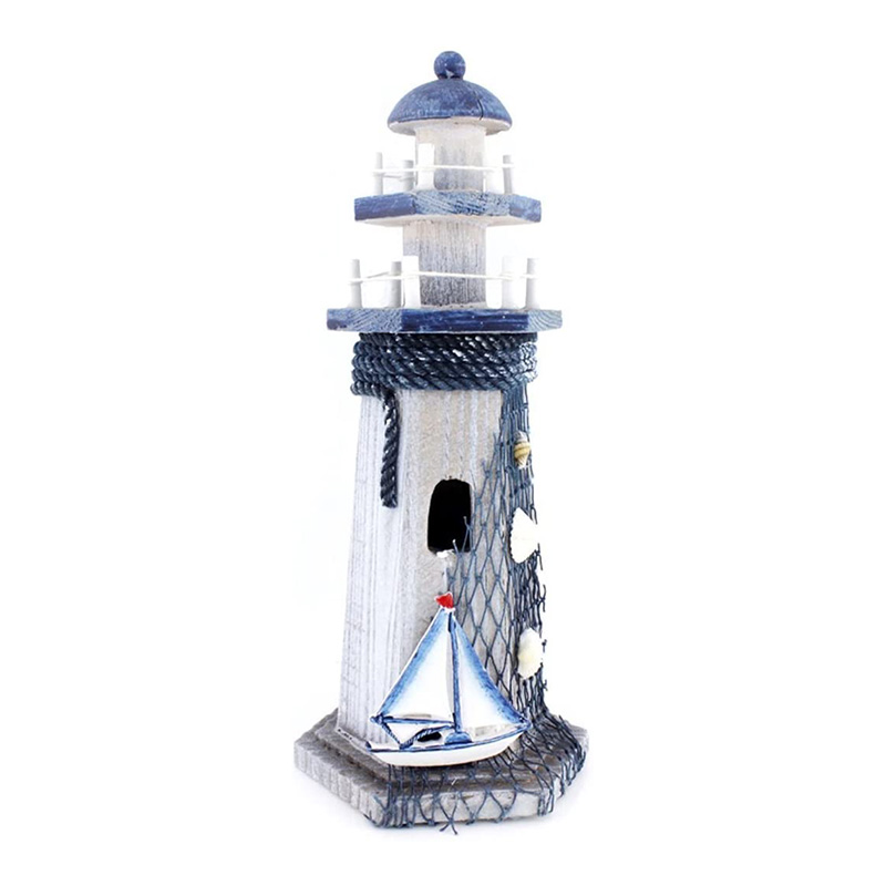 เรือใบ ประภาคารไม้ 10.6' ห้องธีมทะเลสูง ประภาคาร ของตกแต่งบ้าน