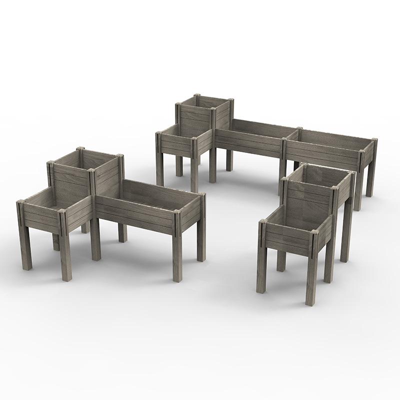 เตียงสวนแบบยก 3 ชั้น พร้อมชั้นเก็บของ, ชุดกล่องใส่กระถางไม้แบบยกสูง