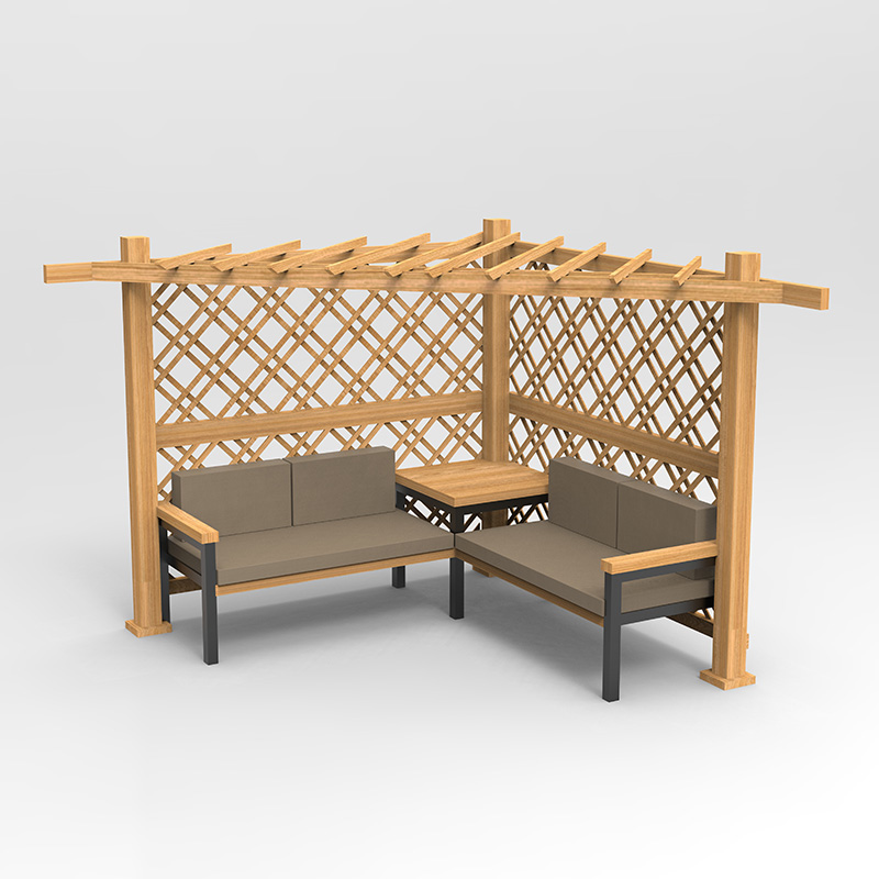 Outdoor 10' x 10' Pergola Gazebo, 100% Wood Pergola เหมาะสำหรับ Patio, Deck, Garden, Gazebo, Perfect for BBQs, Parties, Picnics, Black