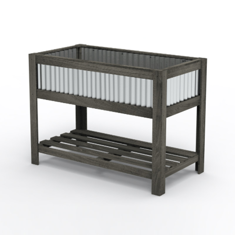 47' x 23' x 35' เตียงชาวไร่สวนไม้ยกพร้อมพื้นที่กว้างขวางสำหรับปลูก ชั้นวางของ & ใช้งานได้หลากหลาย