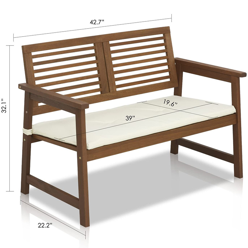 ม้านั่งในสวนพับได้กลางแจ้ง, ม้านั่งไม้ลาน 2 ที่นั่ง, เก้าอี้ Loveseat พร้อมพนักพิงและที่เท้าแขนสำหรับลานเฉลียง, ระเบียงหรือระเบียง, สีเหลือง