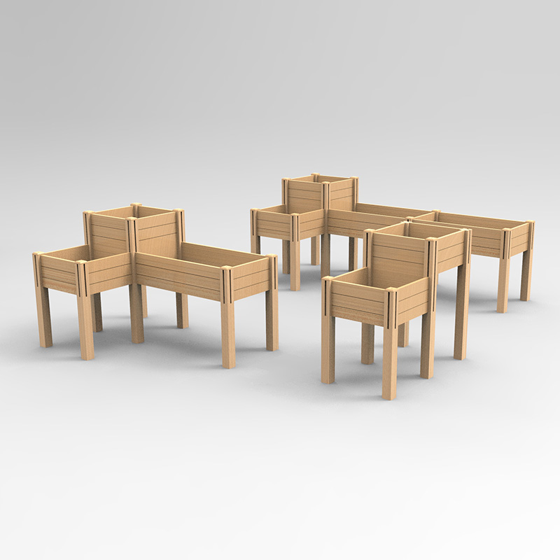 เตียงสวนแบบยก 3 ชั้น พร้อมชั้นเก็บของ, ชุดกล่องใส่กระถางไม้แบบยกสูง