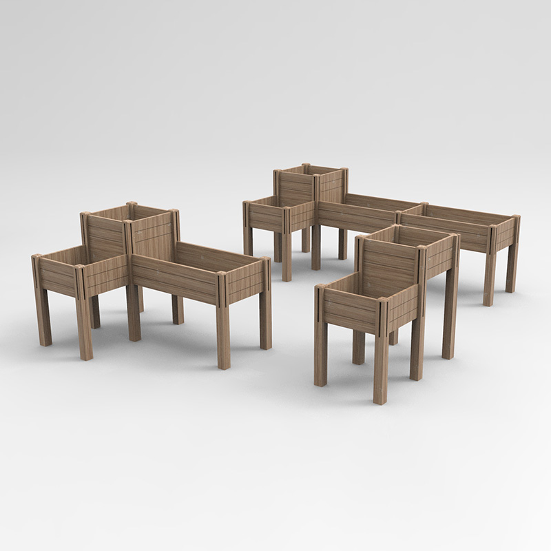 เตียงสวนแบบยก 3 ชั้น พร้อมชั้นเก็บของ, ชุดกล่องใส่กระถางไม้แบบยกสูง