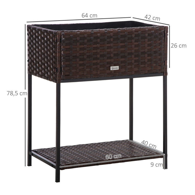 กล่องใส่กระถางดอกไม้หวายในร่ม/กลางแจ้งพร้อมชั้นวางเครื่องมือด้านล่างและพื้นที่ทำงานสูงแข็งแรงทนทาน 28' H