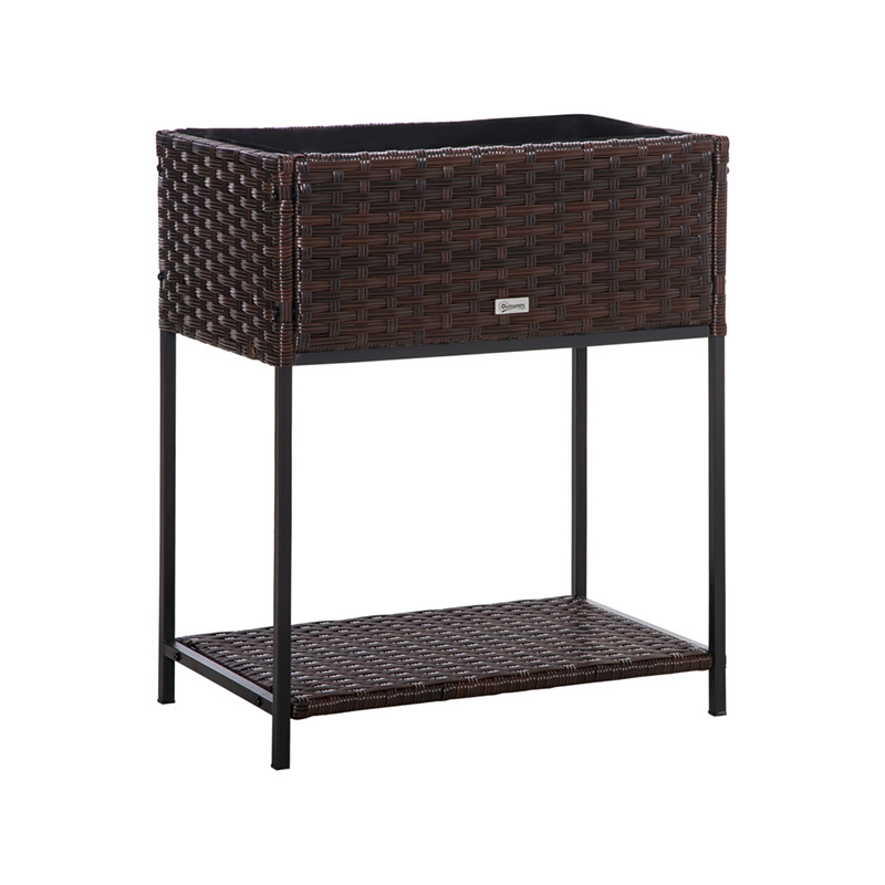 กล่องใส่กระถางดอกไม้หวายในร่ม/กลางแจ้งพร้อมชั้นวางเครื่องมือด้านล่างและพื้นที่ทำงานสูงแข็งแรงทนทาน 28' H