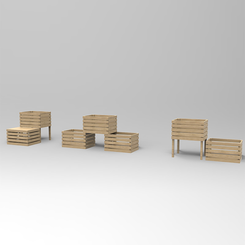 3 ชั้นยกเตียงสวนกล่องชาวไร่อิสระสำหรับผัก, สมุนไพร, ดอกไม้