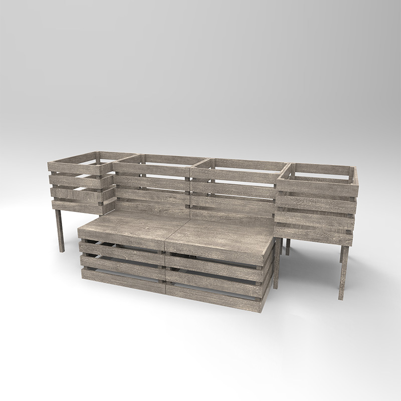 3 ชั้นยกเตียงสวนกล่องชาวไร่อิสระสำหรับผัก, สมุนไพร, ดอกไม้