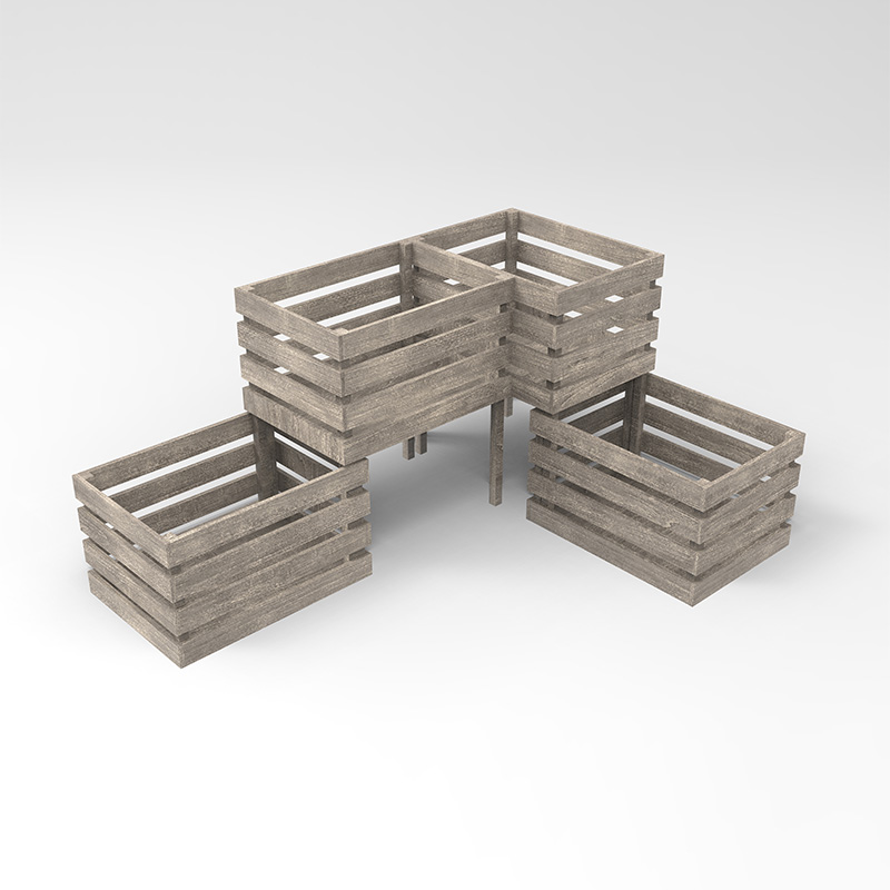 3 ชั้นยกเตียงสวนกล่องชาวไร่อิสระสำหรับผัก, สมุนไพร, ดอกไม้