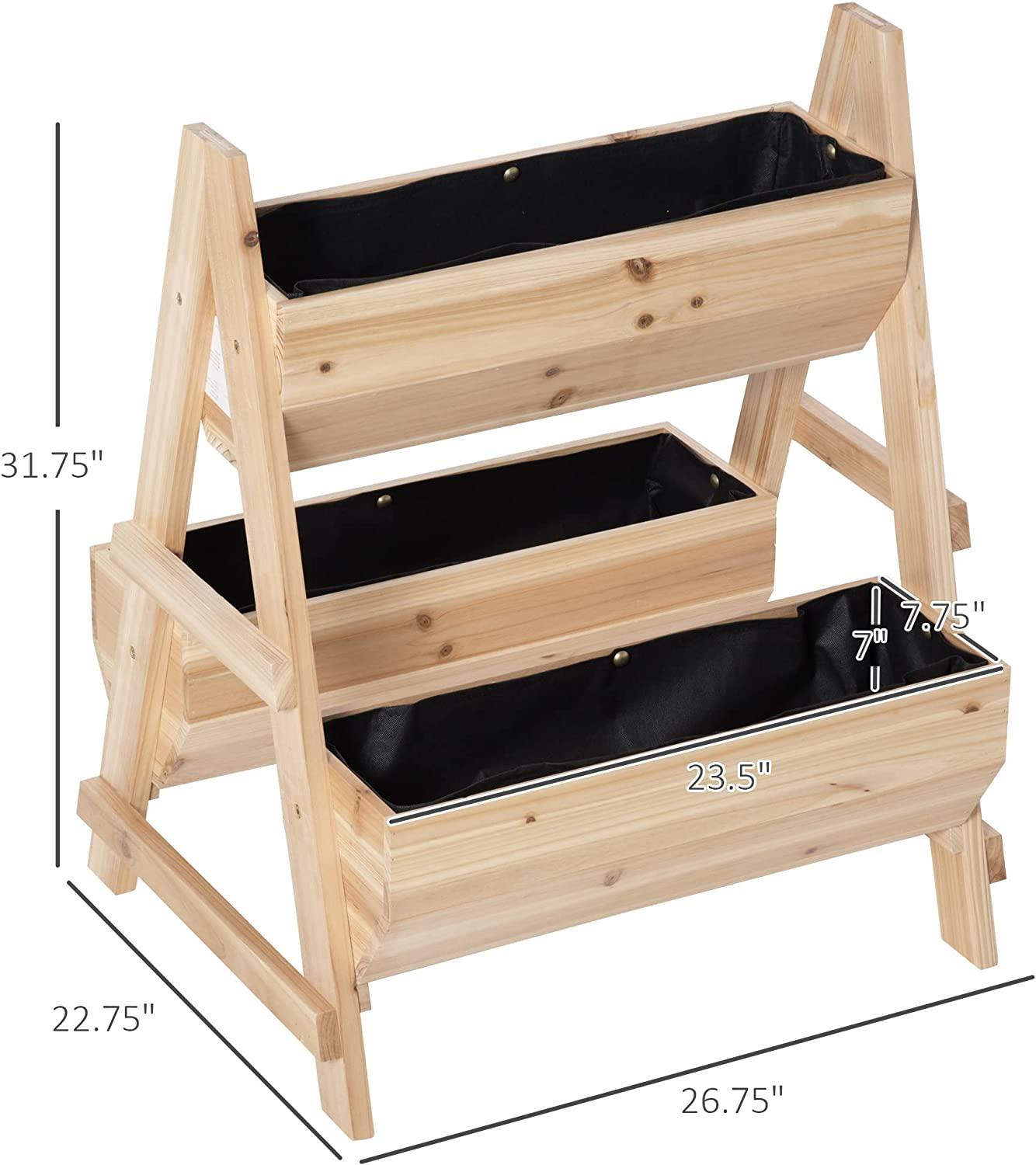 กล่องใส่กระถางต้นไม้รูปตัว A พร้อมผ้านอนวูฟเวนสำหรับสวนหลังบ้าน