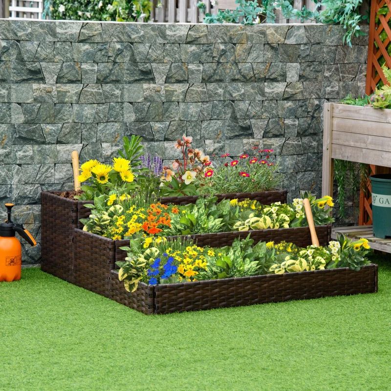 กล่องใส่กระถางดอกไม้หวายในร่ม/กลางแจ้งพร้อมชั้นวางเครื่องมือด้านล่างและพื้นที่ทำงานสูงแข็งแรงทนทาน 28' H