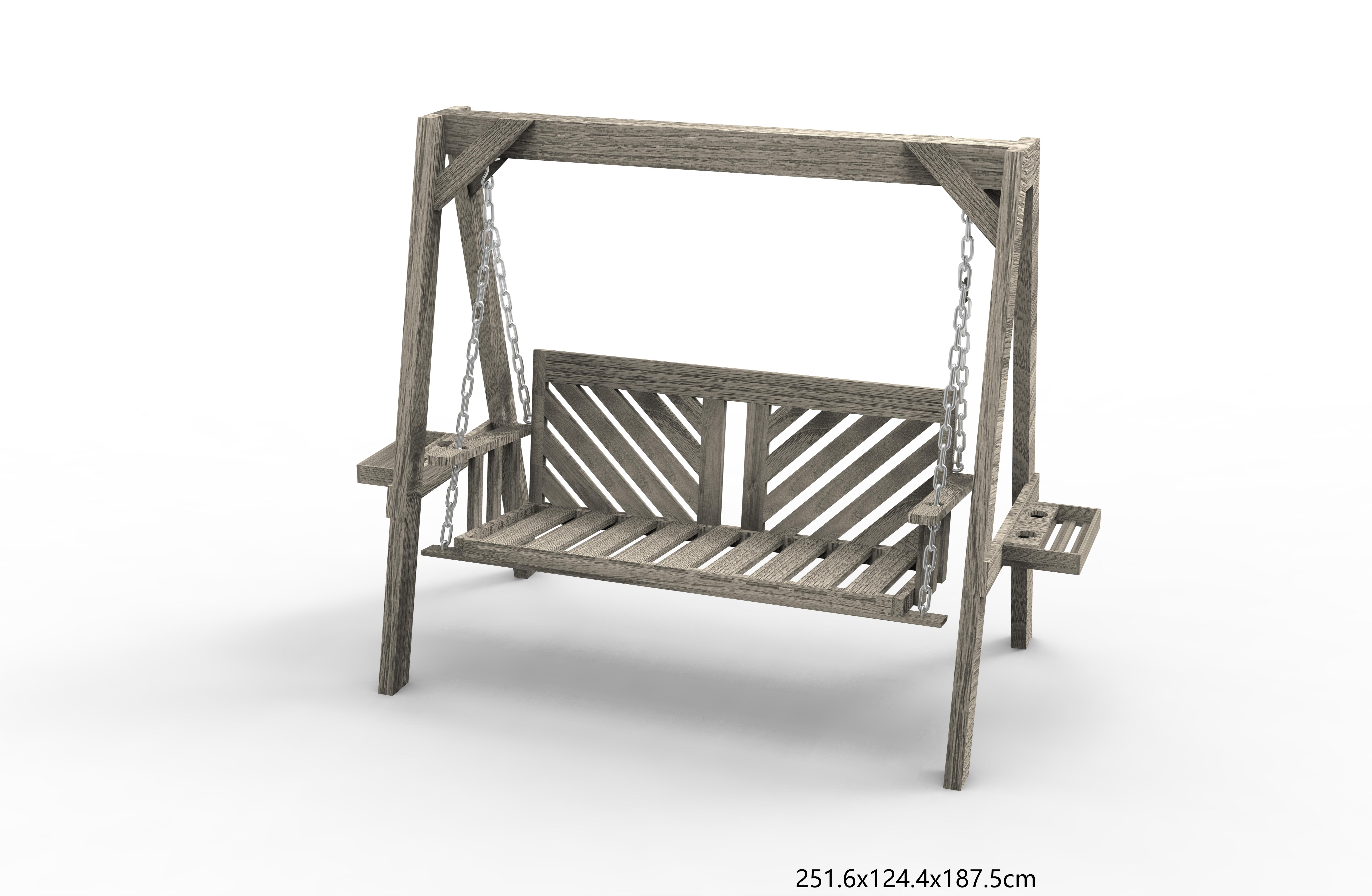 สวิงระเบียงกลางแจ้งสำหรับ 2 คนพร้อมขาตั้งไม้ การออกแบบ A-Frame ที่แข็งแกร่ง และหลังคากันสาดน้ำแบบปรับได้ ชิงช้าสไตล์ชนบท