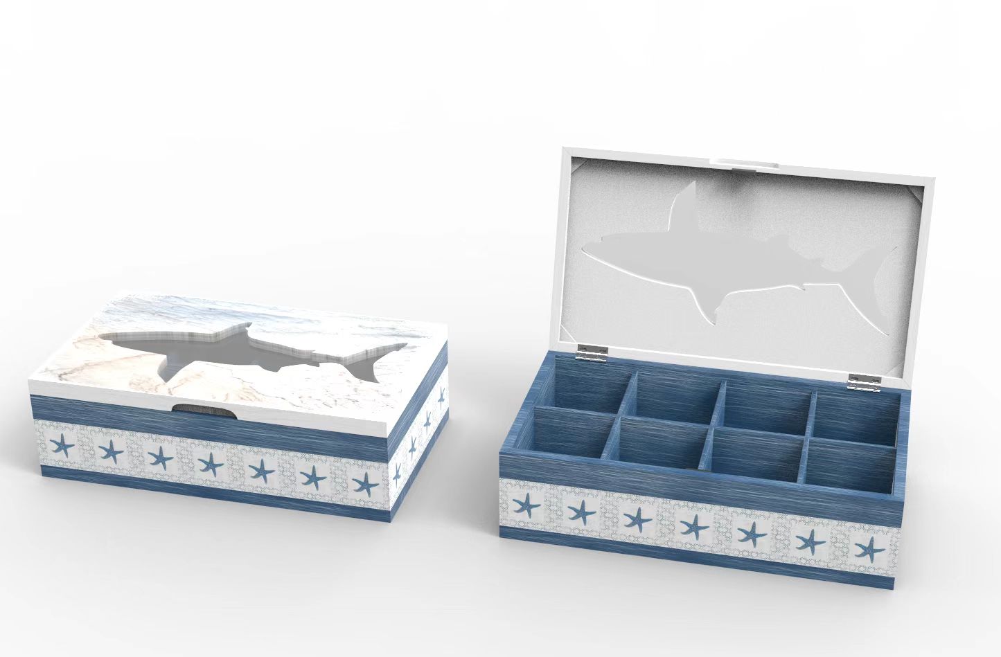 Lixincrafts ตกแต่งสถานที่ศักดิ์สิทธิ์ริมทะเล, ตกแต่งสไตล์ทะเล, กล่องชา