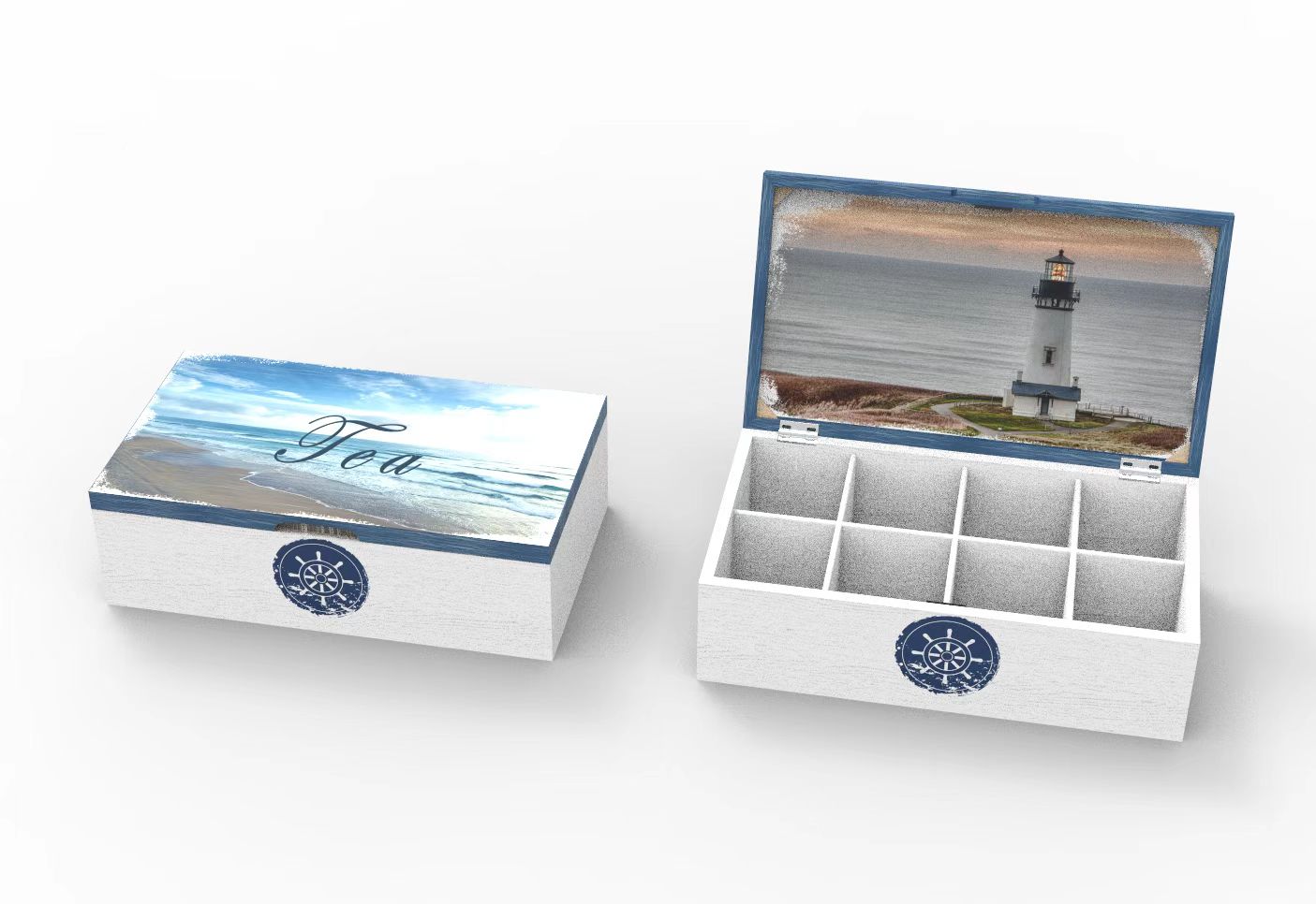 Lixincrafts ตกแต่งสถานที่ศักดิ์สิทธิ์ริมทะเล, ตกแต่งสไตล์ทะเล, กล่องชา