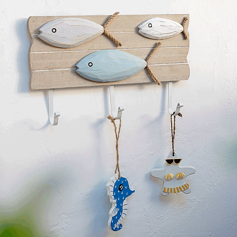 Lixincrafts ตกแต่งสถานที่ศักดิ์สิทธิ์ริมทะเล, ตกแต่งสไตล์ทะเล, วงล้อเรือ - ตกแต่งปลา