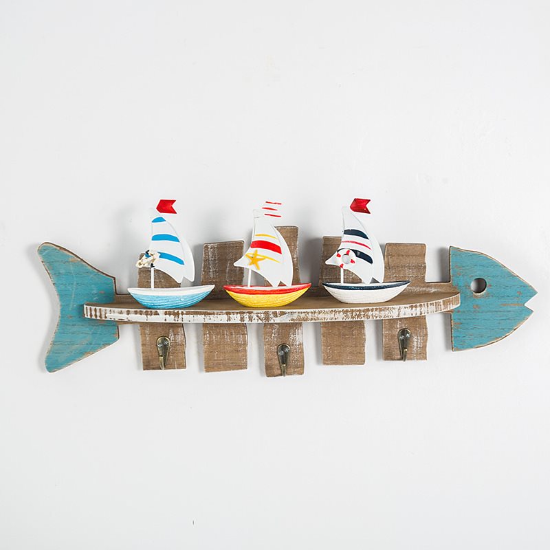 Lixincrafts ตกแต่งสถานที่ศักดิ์สิทธิ์ริมทะเล, ตกแต่งสไตล์ทะเล, วงล้อเรือ - ตกแต่งปลา