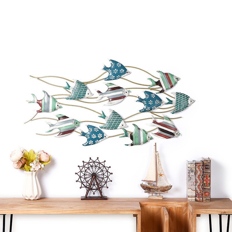 Lixincrafts ตกแต่งสถานที่ศักดิ์สิทธิ์ริมทะเล, ตกแต่งสไตล์ทะเล, วงล้อเรือ - ตกแต่งปลา